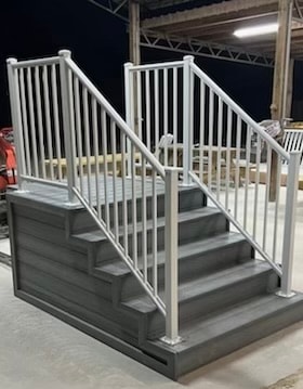 White Maxi rail stair installation